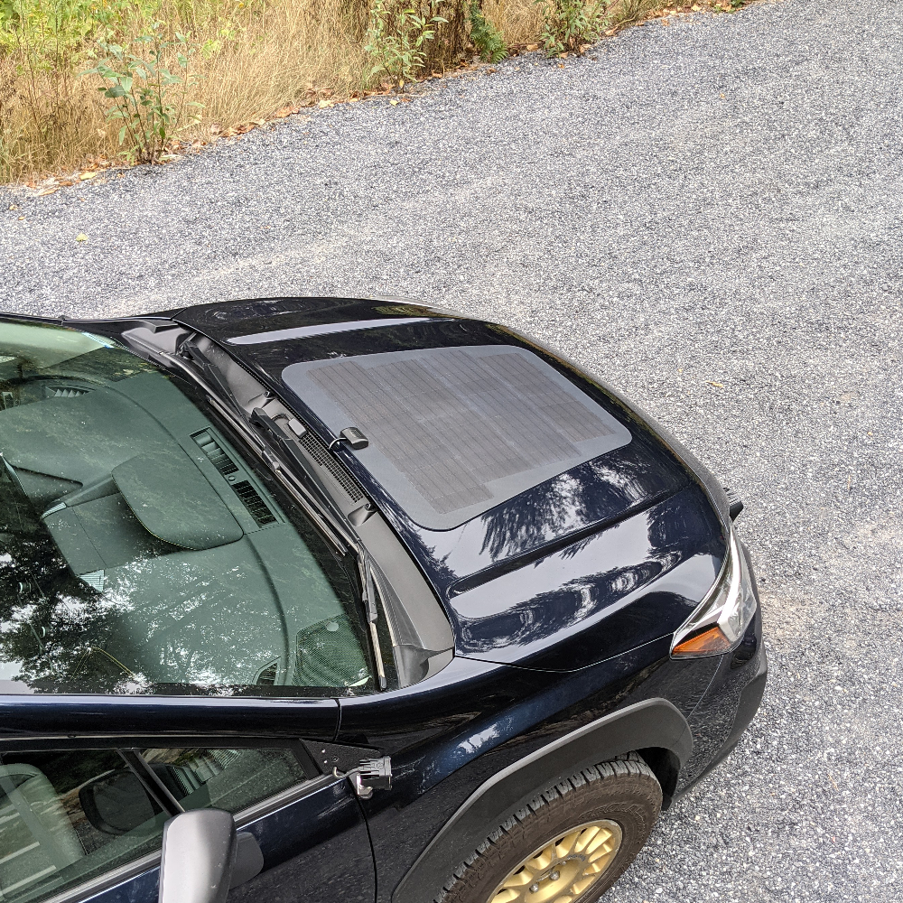 Cascadia 4x4 VSS hood solar panel system for the subaru crosstrek flexible solar