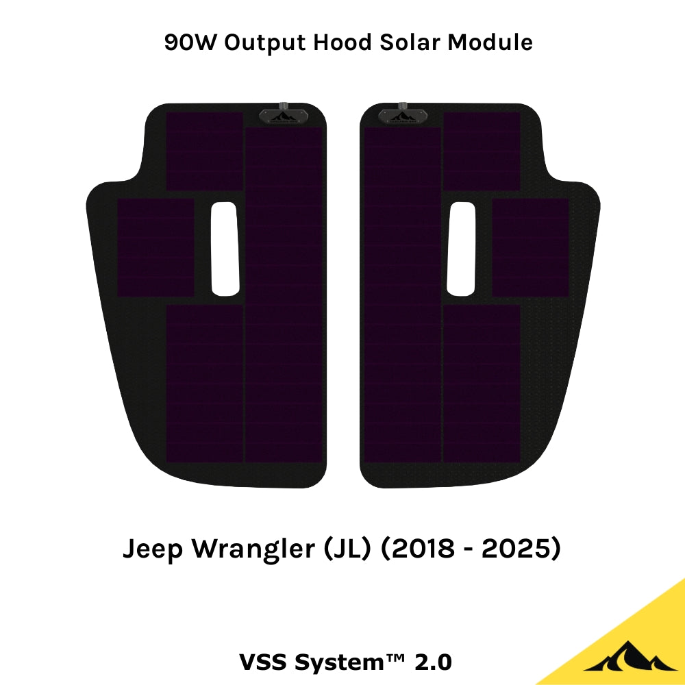 VSS System 2.0 hood solar panel module for the jeep JL wrangler by cascadia 4x4