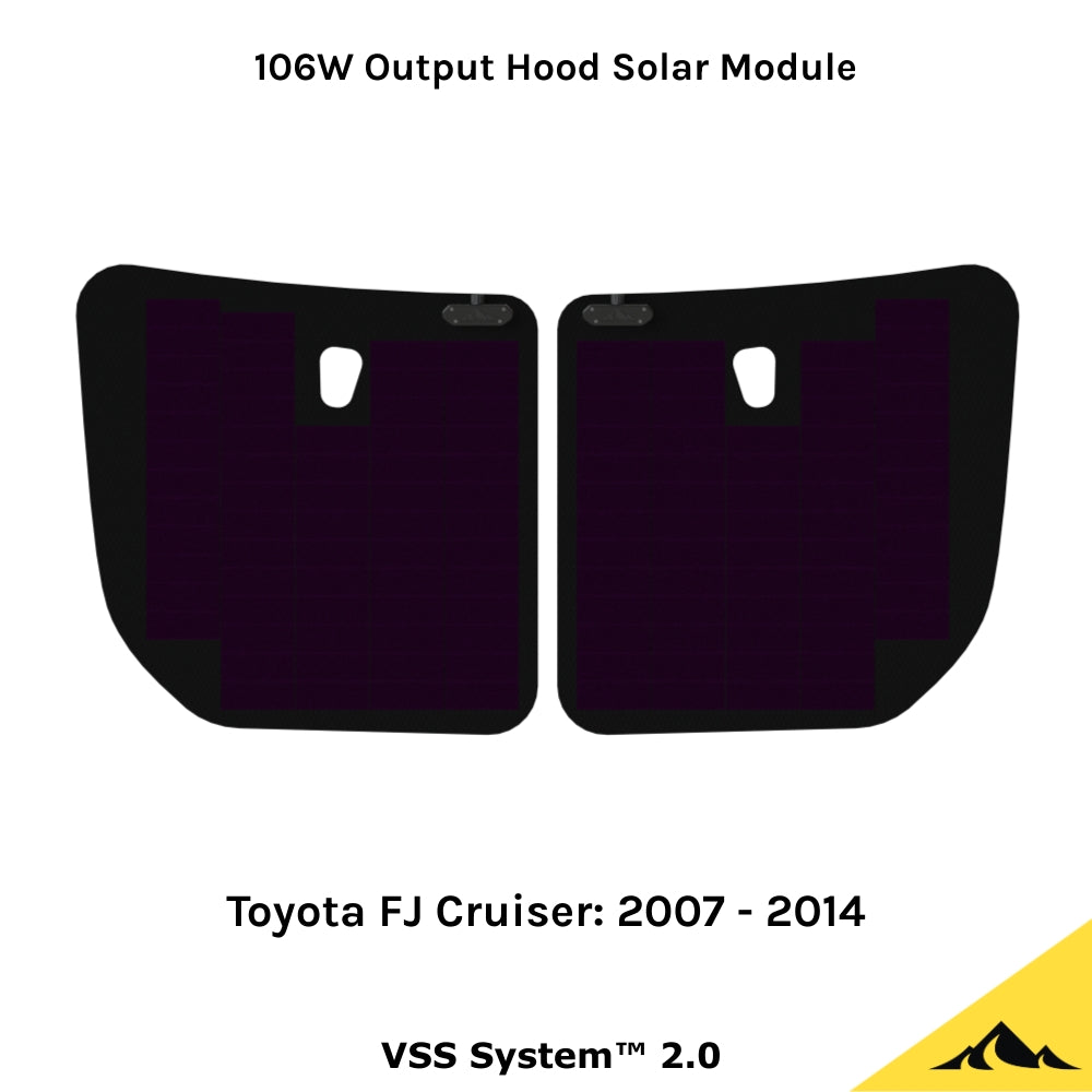 Toyota FJ Cruiser hood solar panel system from Cascadia 4x4